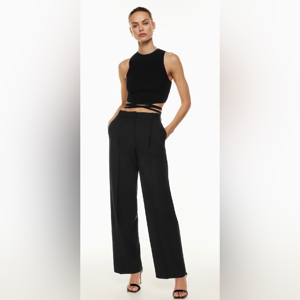 Aritzia Babaton Pleated Pants, black size 4